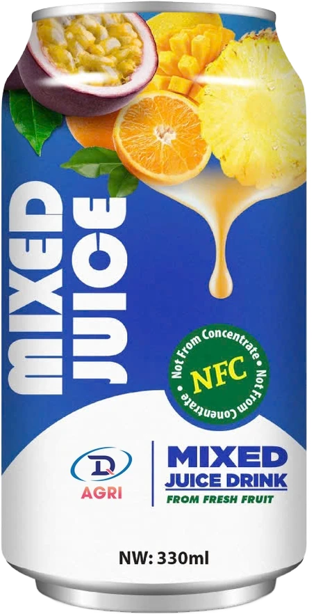 DQ Agri mixed fruit NFC juice drink, 330 ml can