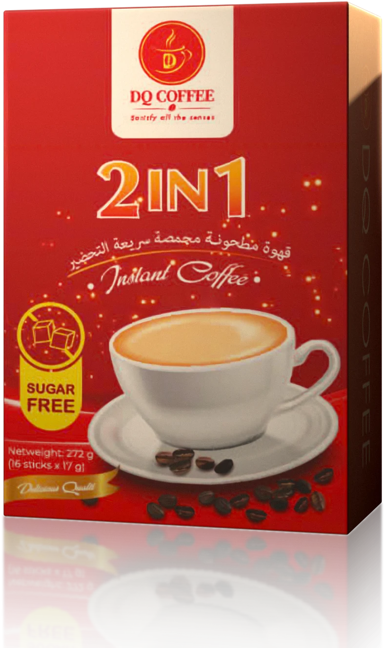 DQ Coffee 2in1 instant coffee box, no added sugar