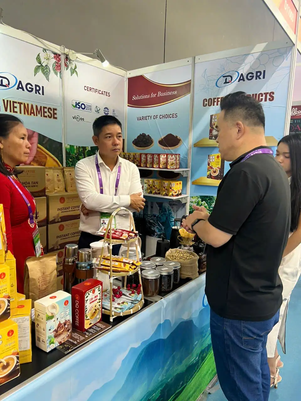 Our stand: coffee, juice and dried fruit