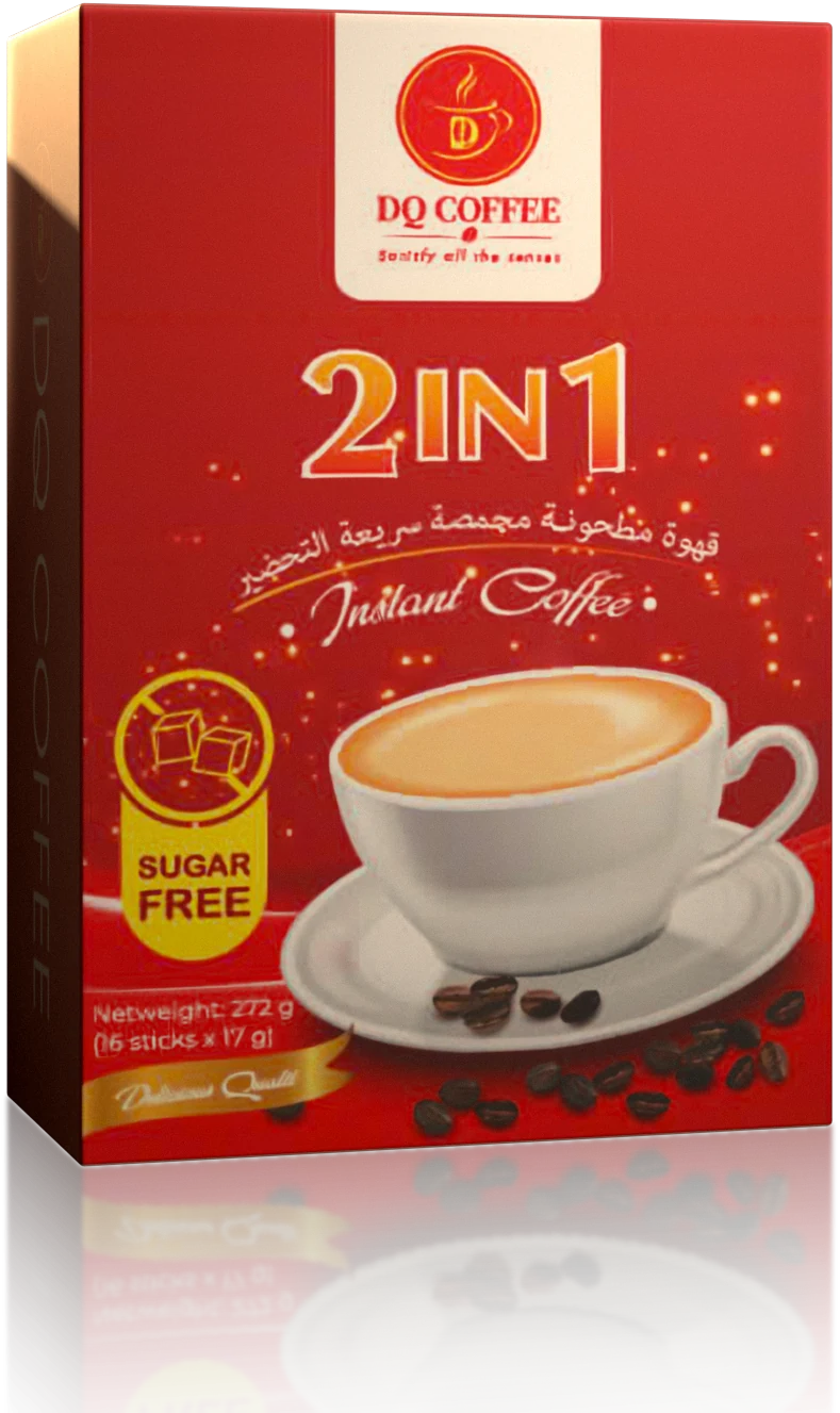 DQ Coffee 2in1 instant coffee box, no added sugar