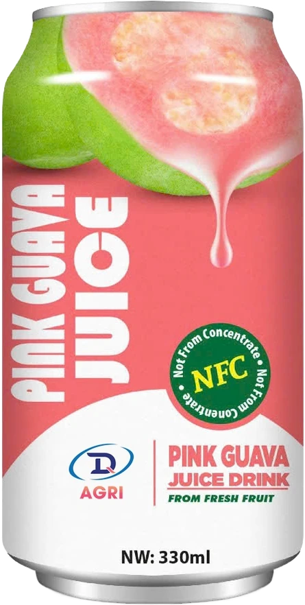 DQ Agri pink guava NFC juice drink, 330 ml can