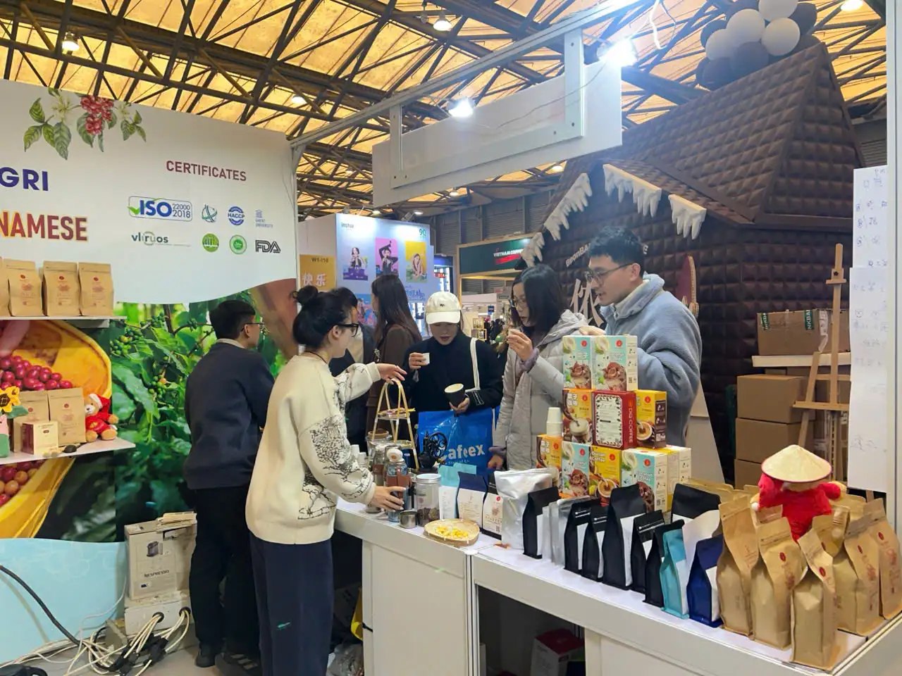 Tasting at the coffee expo