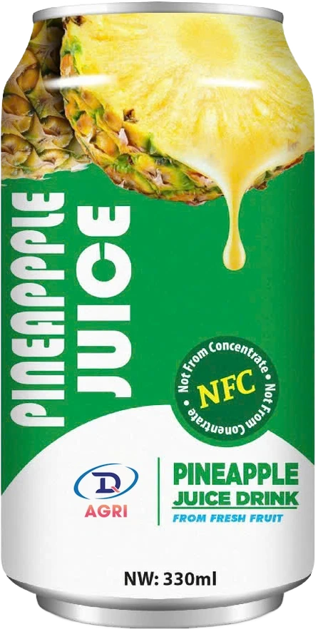 DQ Agri pineapple NFC juice drink, 330 ml can