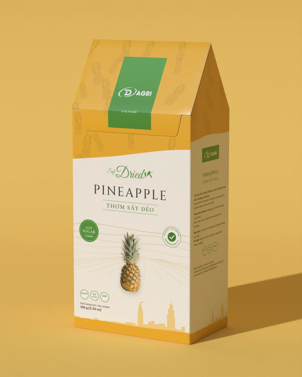 Dried pineapple, less sugar