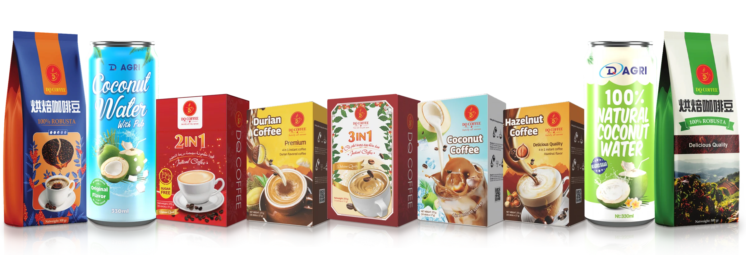 The DQ Coffee and DQ Agri range