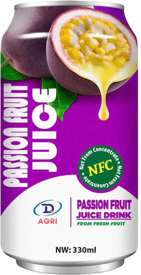 DQ Agri passion fruit NFC juice drink, 330 ml can