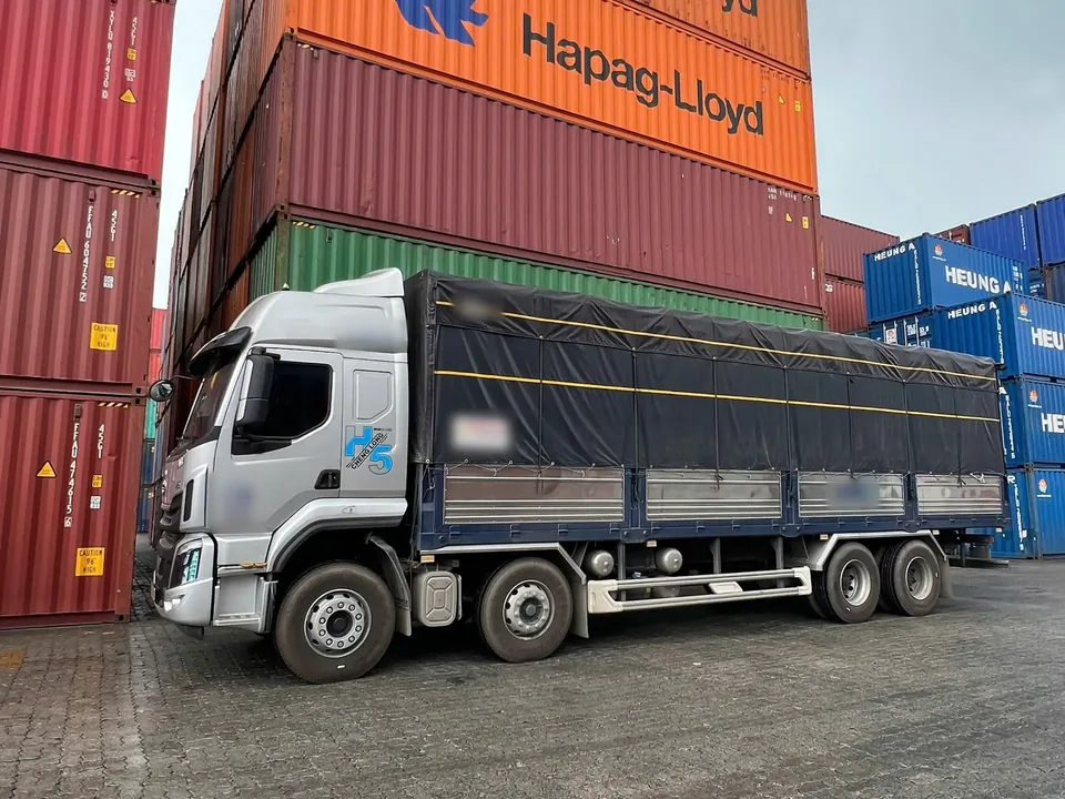 Truck at the container yard before stuffing