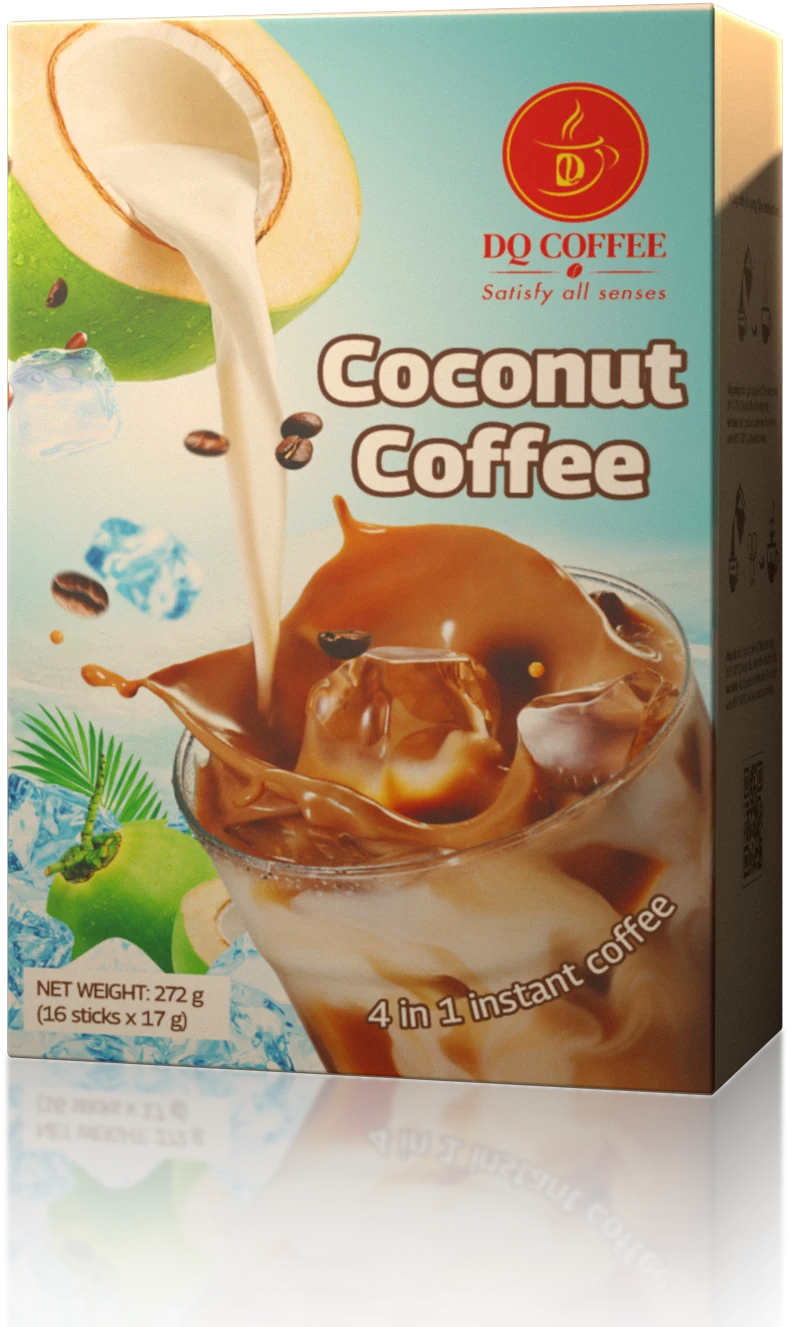 DQ Coffee coconut instant coffee box